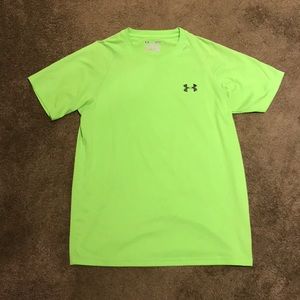 Neon Green Under Armor Heat Gear T-Shirt